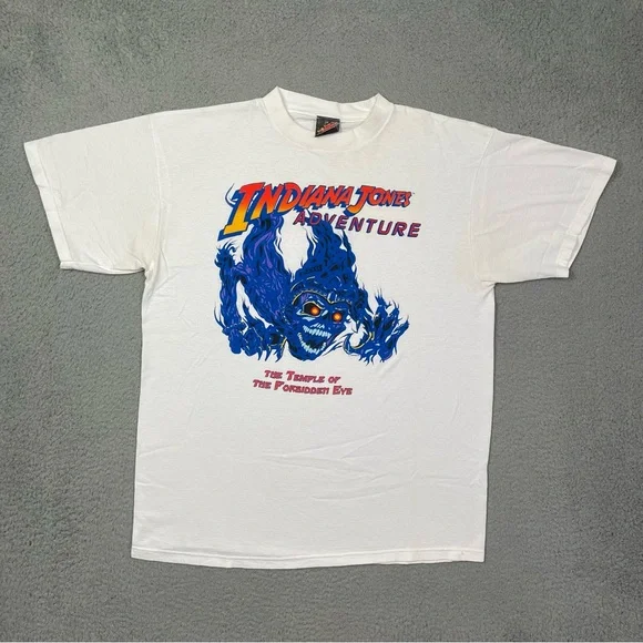 Vintage 90s indiana jones adventure the temple of forbidden eye T-shirt - Picture 2 of 5
